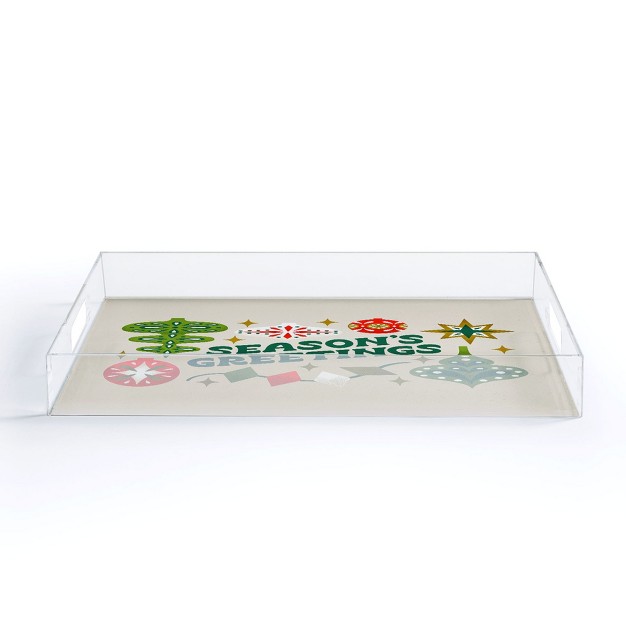 Jessica Molina Seasons Greetings Vintage Ornaments Acrylic Tray Deny Designs