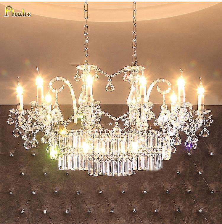 Phube Lighting Candle Crystal Chandeliers Light K9 Crystal Chandeliers Lustre Villa Chandeliers Light Lighting