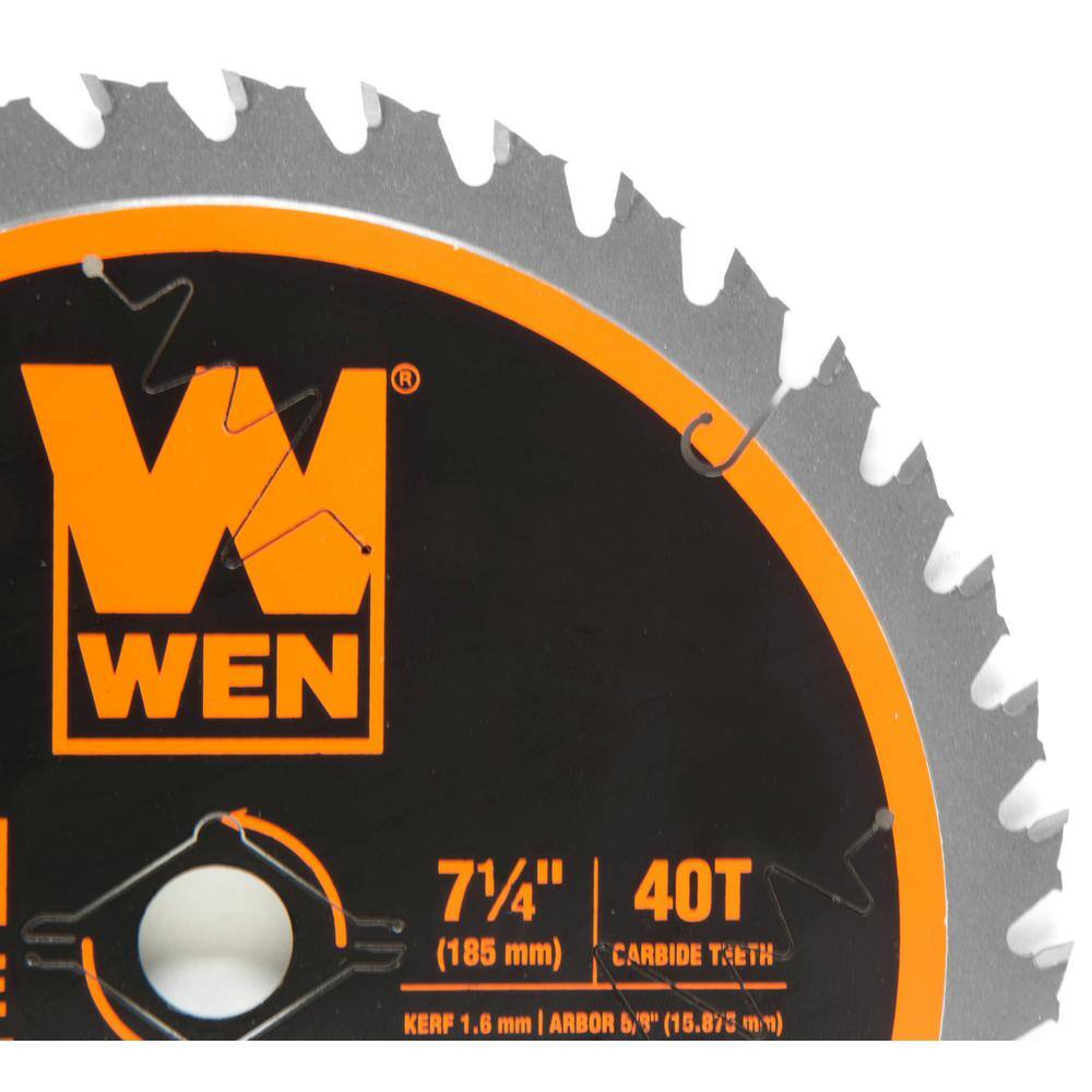 WEN 7.25 in. 40-Tooth Carbide-Tipped Professional Finish Saw Blade for Miter Saws and Circular Saws BL0740