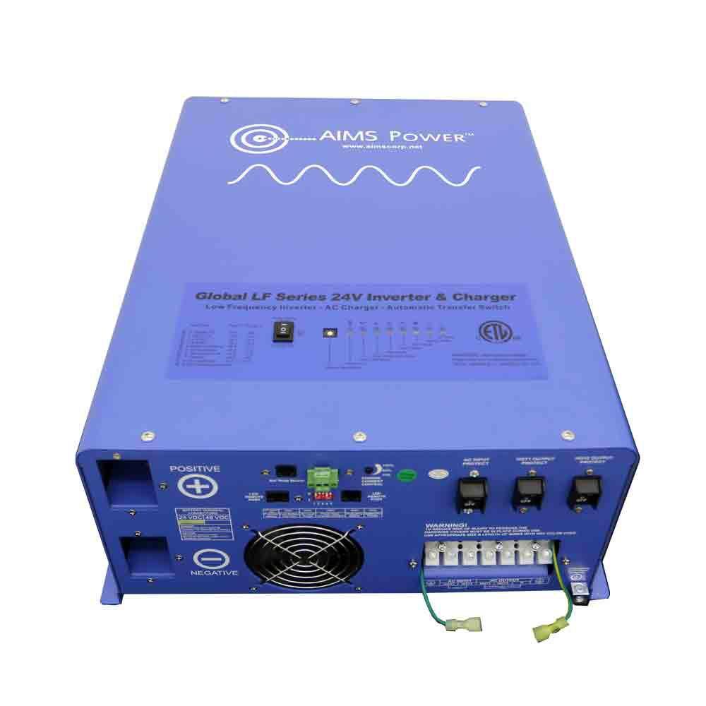 AIMS POWER 6000-Watt Continuous 18000 Peak Pure Sine Inverter Charger 24-Volt DC TO 120-Volt AC Output Listed to UL 458CSA PICOGLF6024120UL