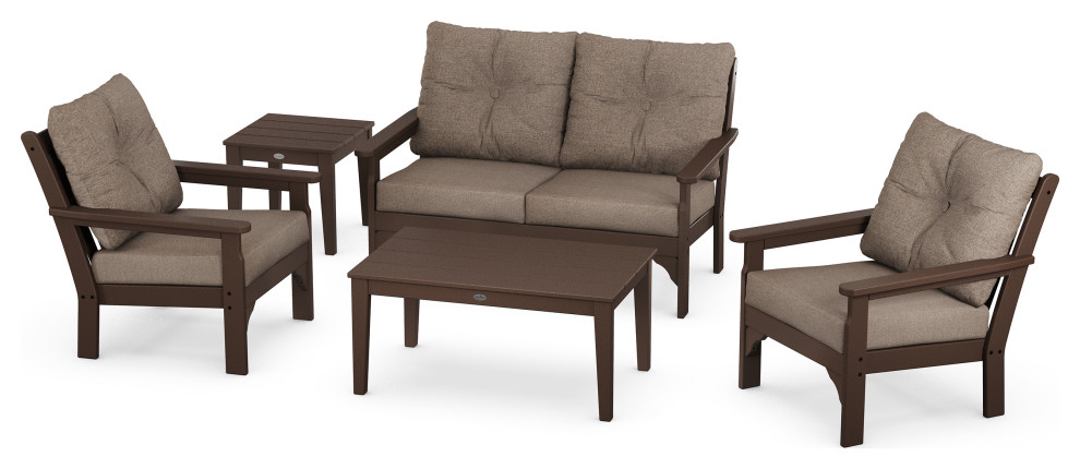 POLYWOOD Vineyard 5 Piece Deep Seating Set   Transitional   Outdoor Lounge Sets   by POLYWOOD  Houzz