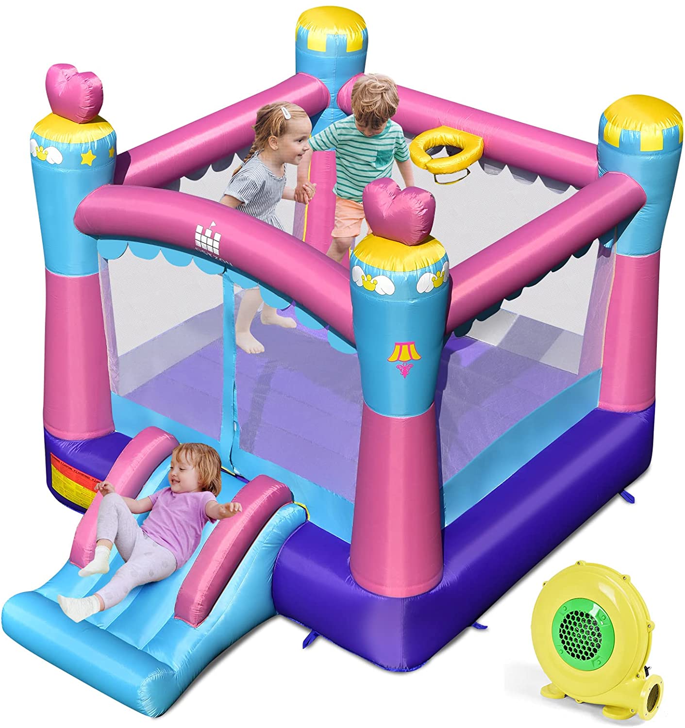 Inflatable Bounce House, 3-in-1 Bouncy House for Kids Princess Theme