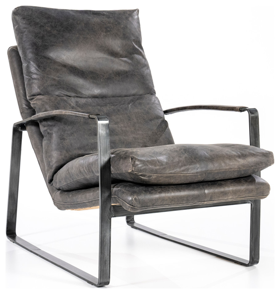 Dark Grey Lounge Chair  Eleonora Lex   Industrial   Armchairs And Accent Chairs   by Luxury Furnitures  Houzz