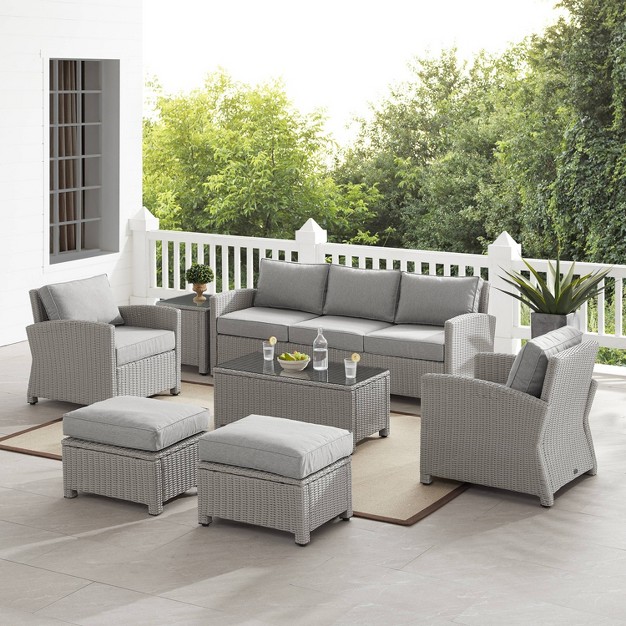 Crosley 7pc Bradenton Wicker Outdoor Patio Seating Set