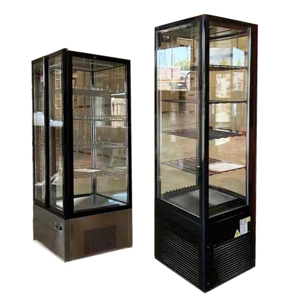 Cooler Depot 33 in. W 22 cu. ft. Commercial Upright 4 Sided Glass Swing Door Refrigerated Dispaly Case in Stainless Steel DXXCL-600