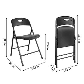 COSCO Solid Resin Black Plastic Folding Chair IndoorOutdoor Double Braced (4-Pack) 14833BLK4E