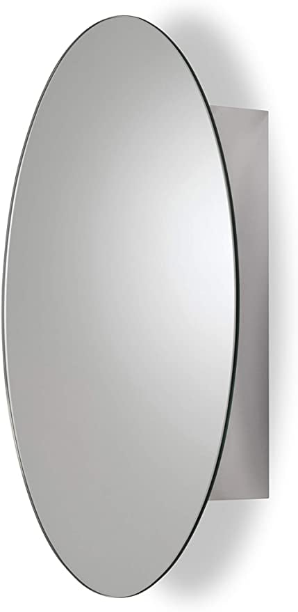 Croydex, Wall Mounted, Tay Oval, Stainless-Steel, Mirror Medicine Cabinet, - 17