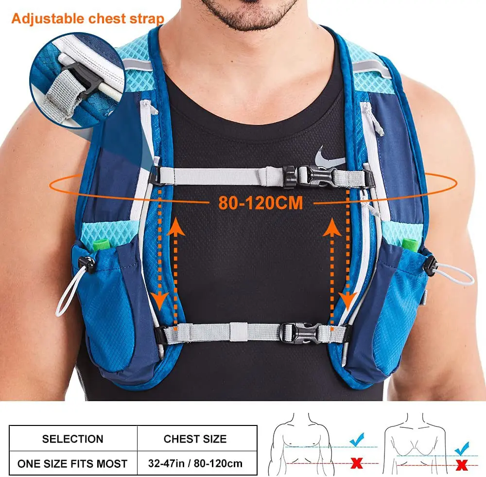 Running Backpacks Lightweight Hydration Pack Functional Running Vest 5.5L