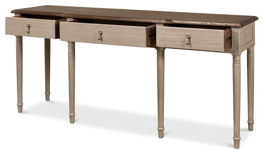 Asher Console Table With Drawers Reclaimed Wood   Transitional   Console Tables   by Sideboards and Things  Houzz