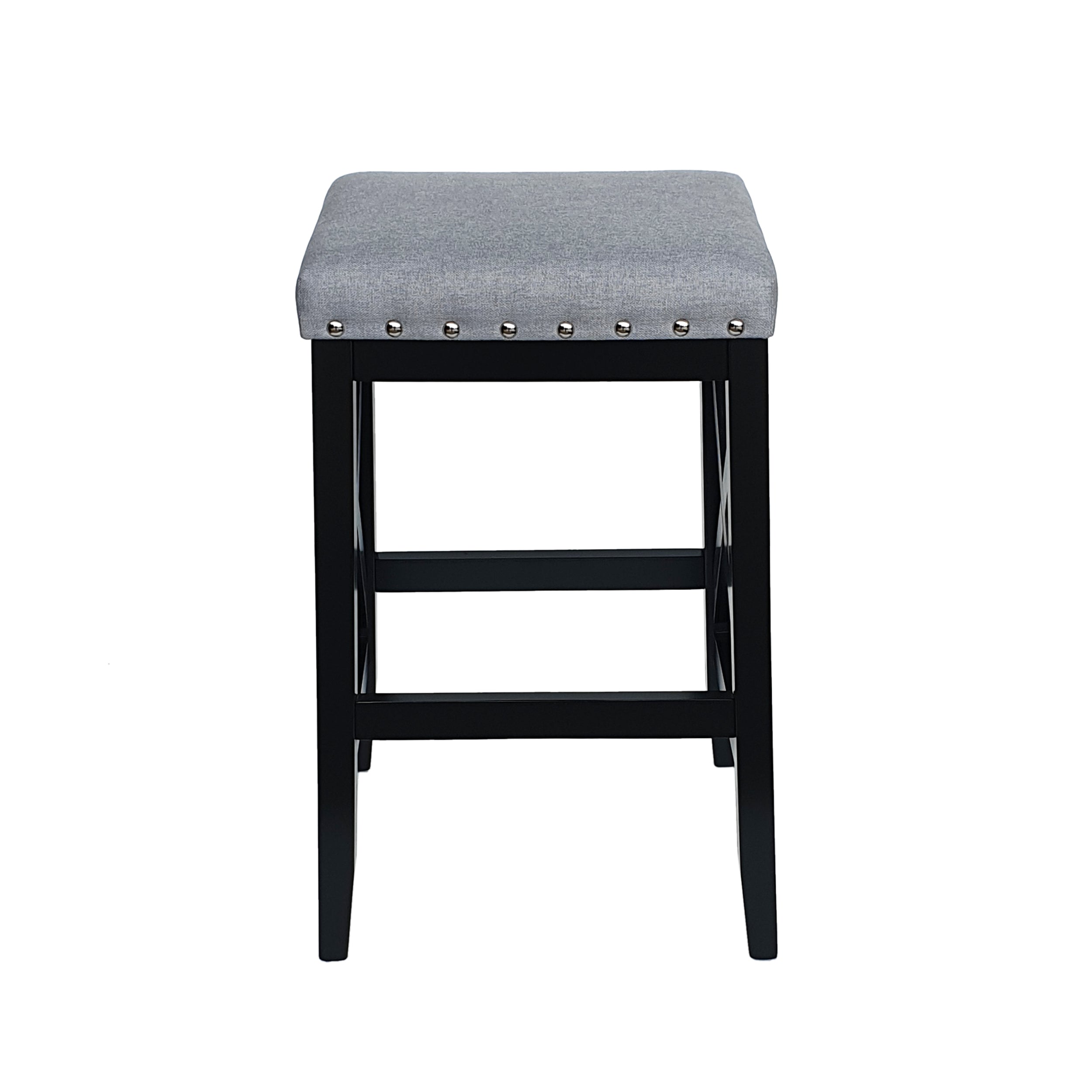 Nancy Contemporary Farmhouse Upholstered Fabric Barstools (Set of 2)