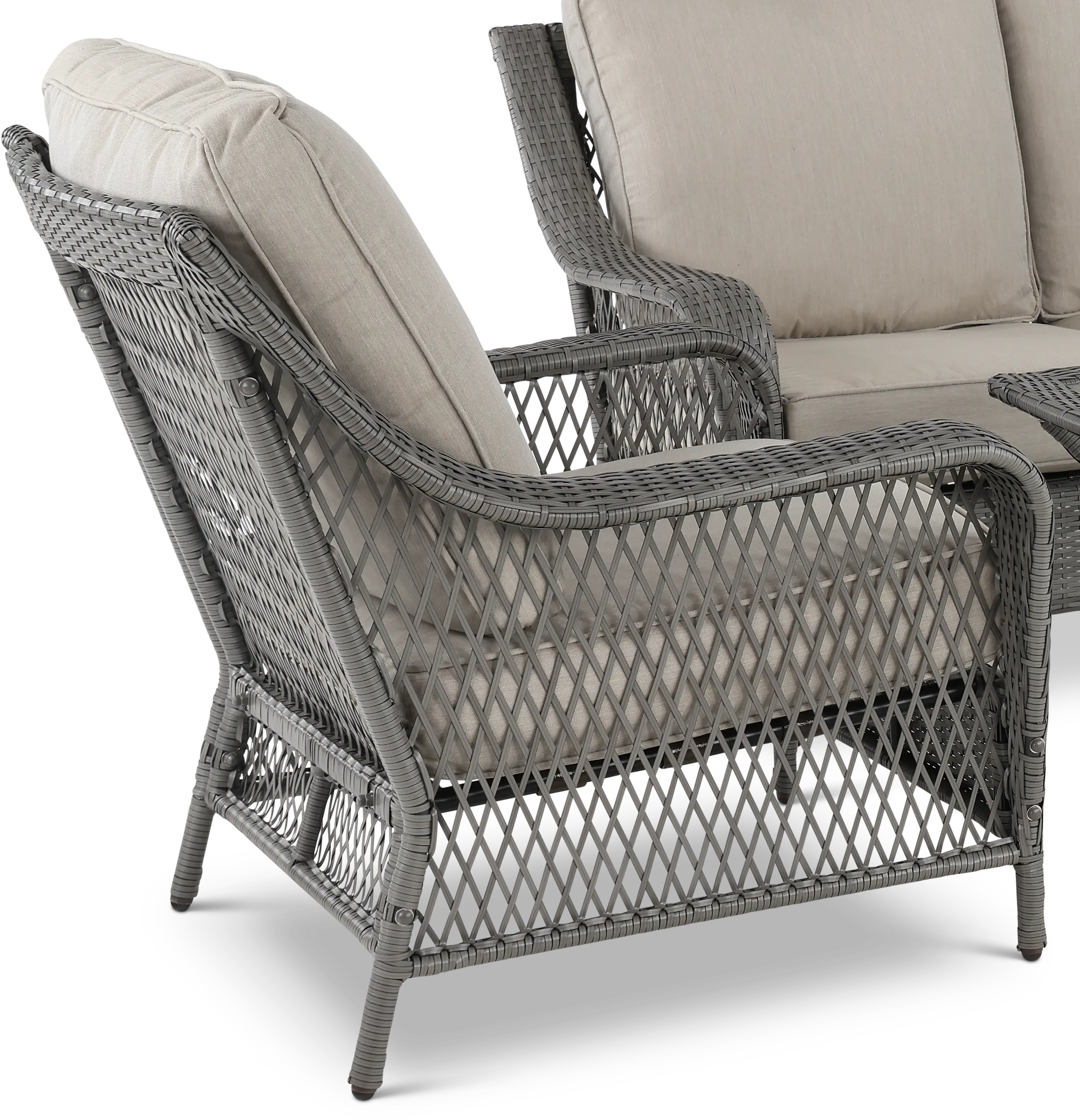 Essen II Gray Wicker 4 Piece Patio Set