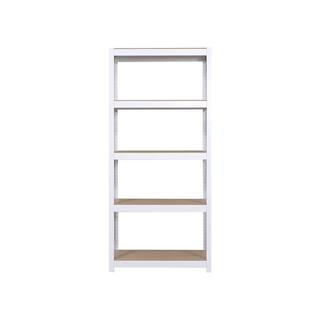 Best Home Fashion Kepsuul 77 in. White Wood 4 Shelf Standard Bookcase with Adjustable Shelves KEPSUUL_5S-80195-WHITE