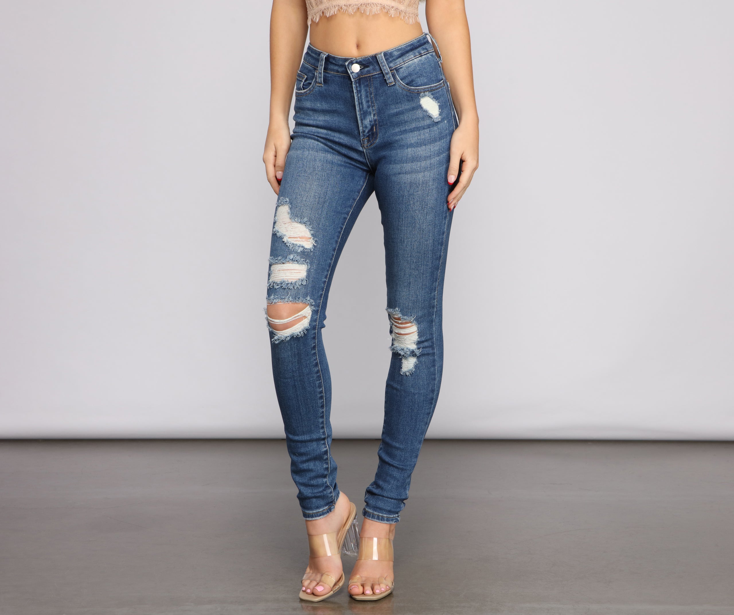 On the Rise Super High Waist Skinny Jeans