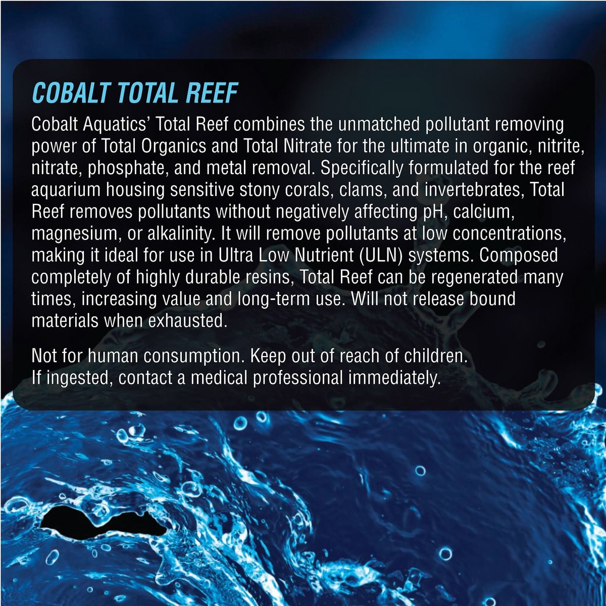 Cobalt Aquatics Total Reef Superior Rechargeable Pollutant Removing Marine Aquarium Resins