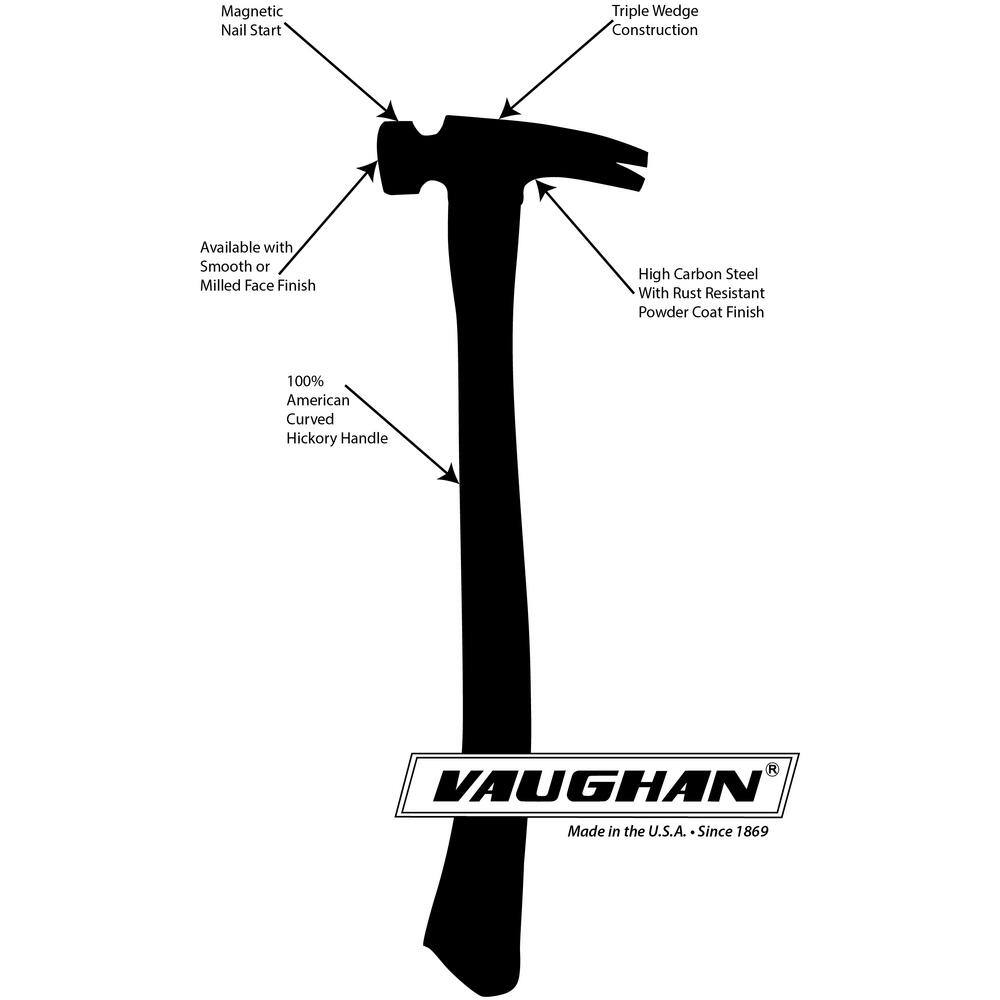 Vaughan 23 oz. Milled Face California Framing Hammer with 17 in. Hardwood Handle CF1