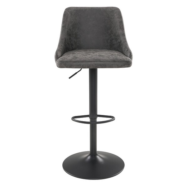 OS Home and Office Furniture Sylmar Height Adjustable Stool in Charcoal Faux Leather