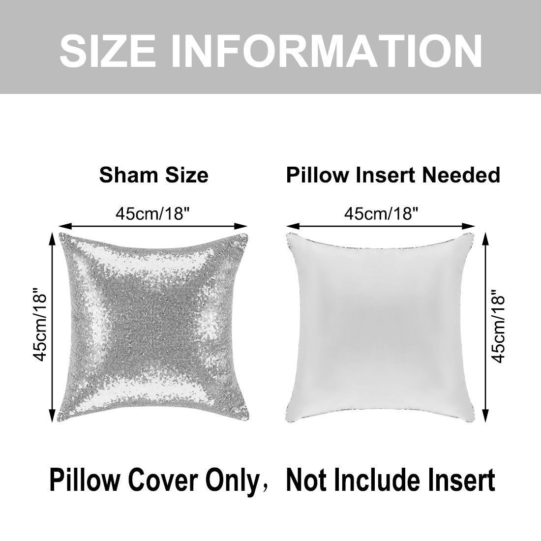 PiccoCasa Sequin Shiny Decorative Throw Cushion Covers 18