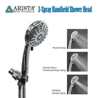 ARISTA 3-Spray Patterns with 2.0 GPM 3.5 in. Wall Mount Single Handheld Shower Head in Chrome SH7432-CH