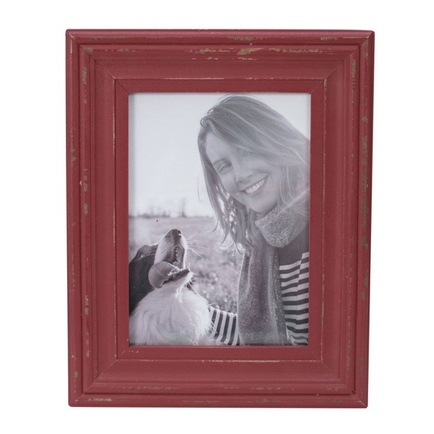 Red Decorative Distressed Wood Picture Frame Foreside Home amp Garden