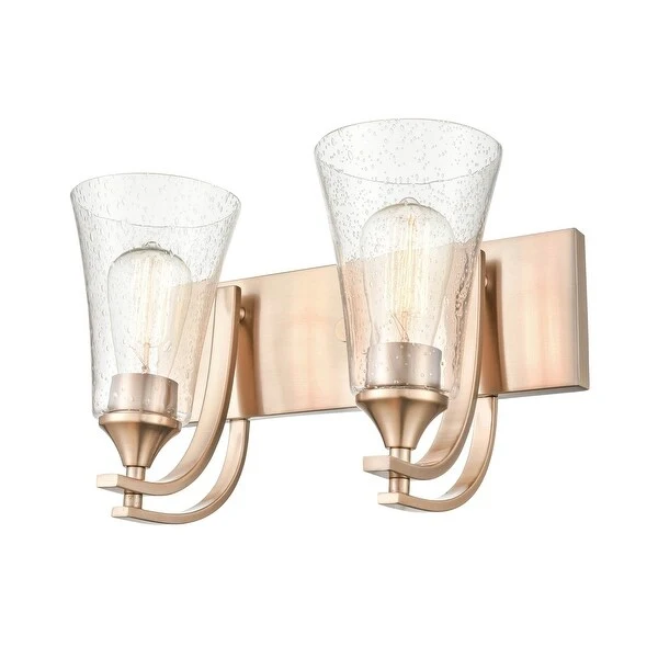 Millennium Lighting Natalie 2 Light Bathroom Vanity Fixture with Clear Seeded Glass Shades