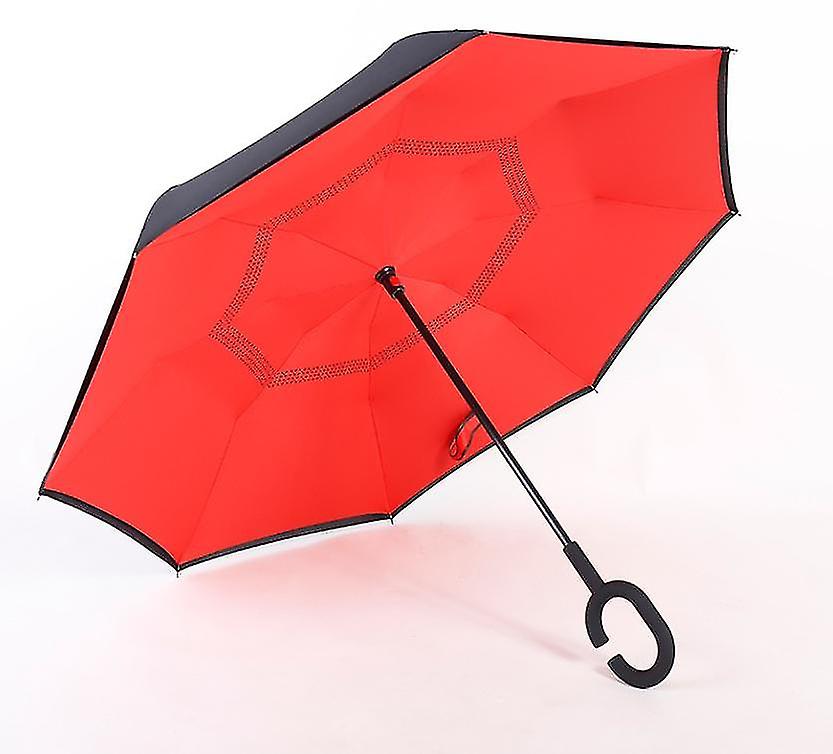 C Handle Umbrella Folding Rainproof Windproof Umbrella Double Layer Reverse