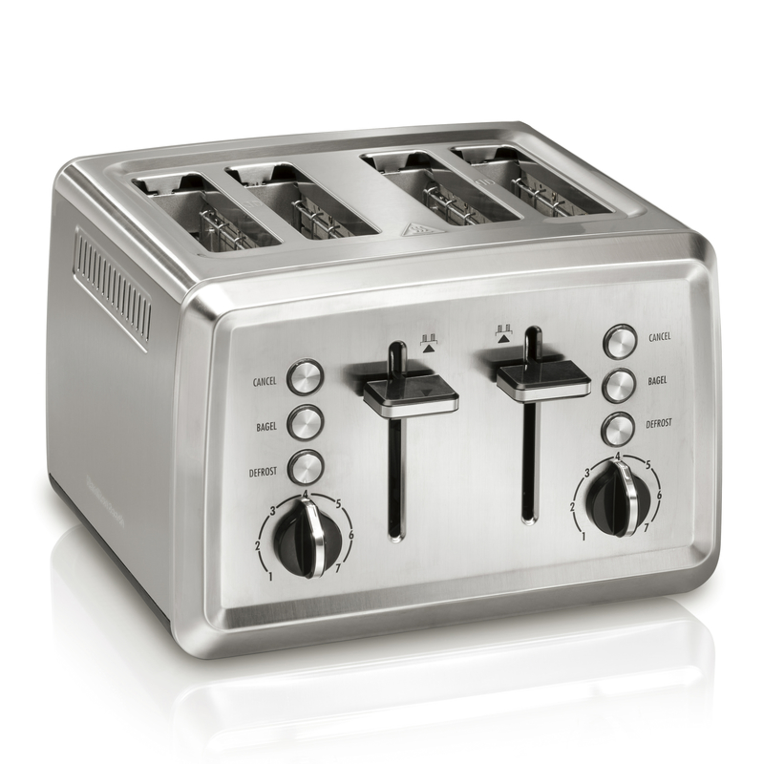 Hamilton Beach Stainless Steel Black/Silver 4 slot Toaster 7.68 in. H X 11.1 in. W X 11 in. D