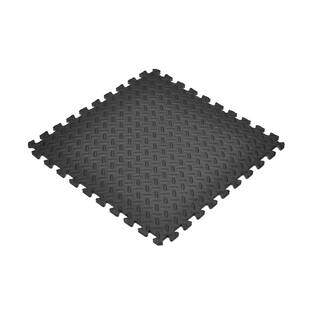 Norsk Black 24 in. x 24 in. x 0.47 in. Foam Garage Flooring Interlocking Mat (6-Pack) 241447