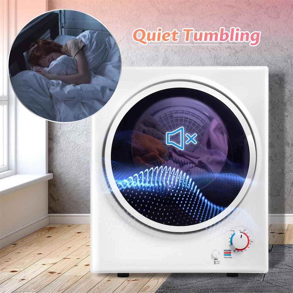 Kahomvis 2.5 cu.ft. vented Front Load Portable Stackable Electric Dryer in White with 5 Drying Modes MRS-LKES-3AAK