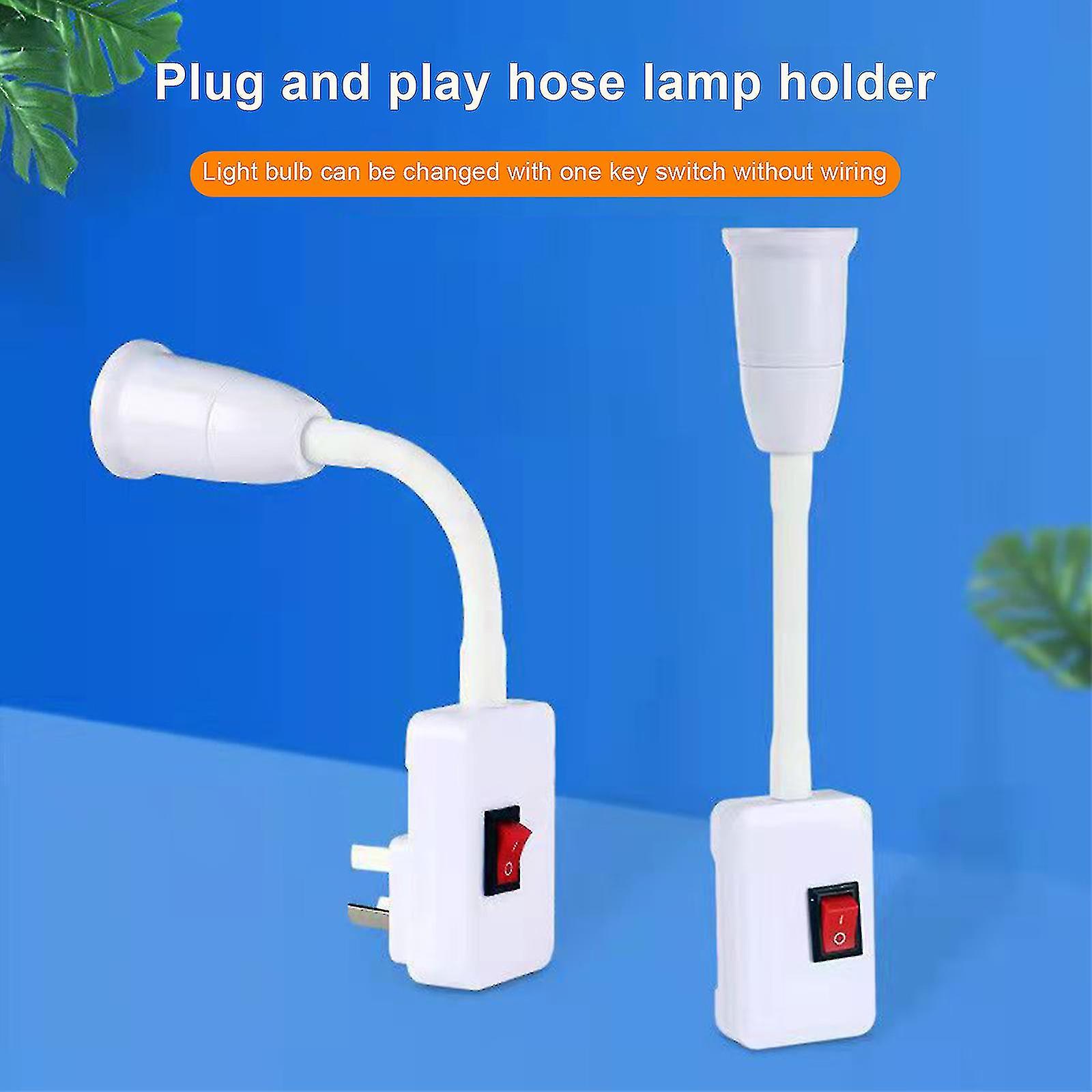 E27 Base Lamp Holder Led Light Bulb Socket Adapter With On/off Switch Plug 360 Degree(plug 2 Christmas