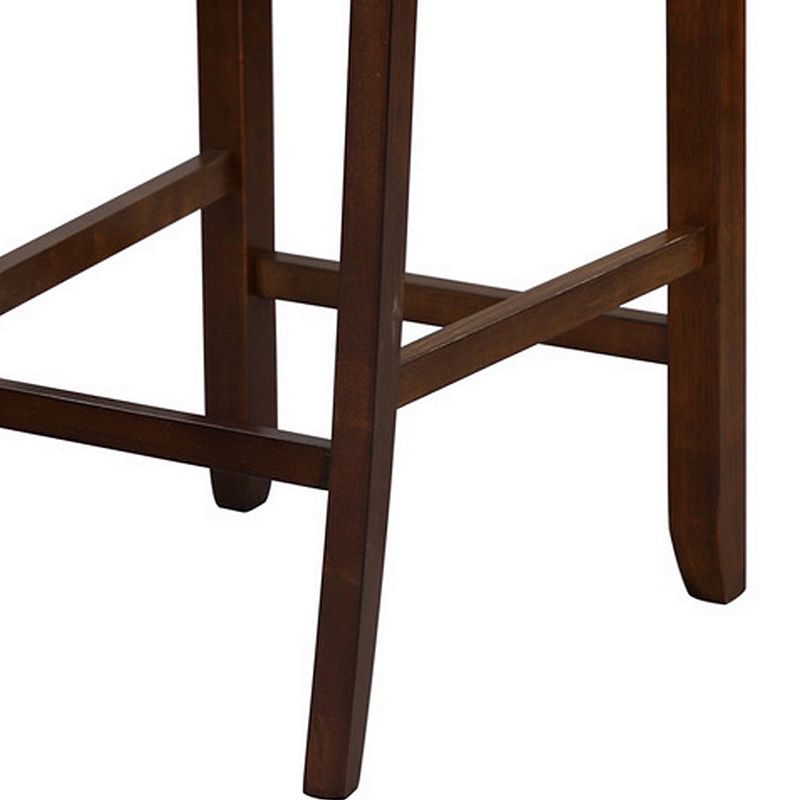 WoodCounter Height Chairs With Slatted Backs， Set of 2， Dark Brown