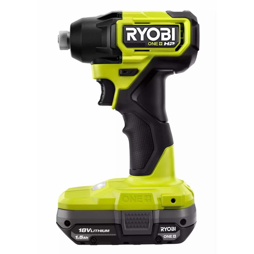 RYOBI ONE+ HP 18V Brushless Cordless Compact 1/4 in. Impact Driver Kit with (2) 1.5 Ah Batteries, Charger and Bag PSBID01K