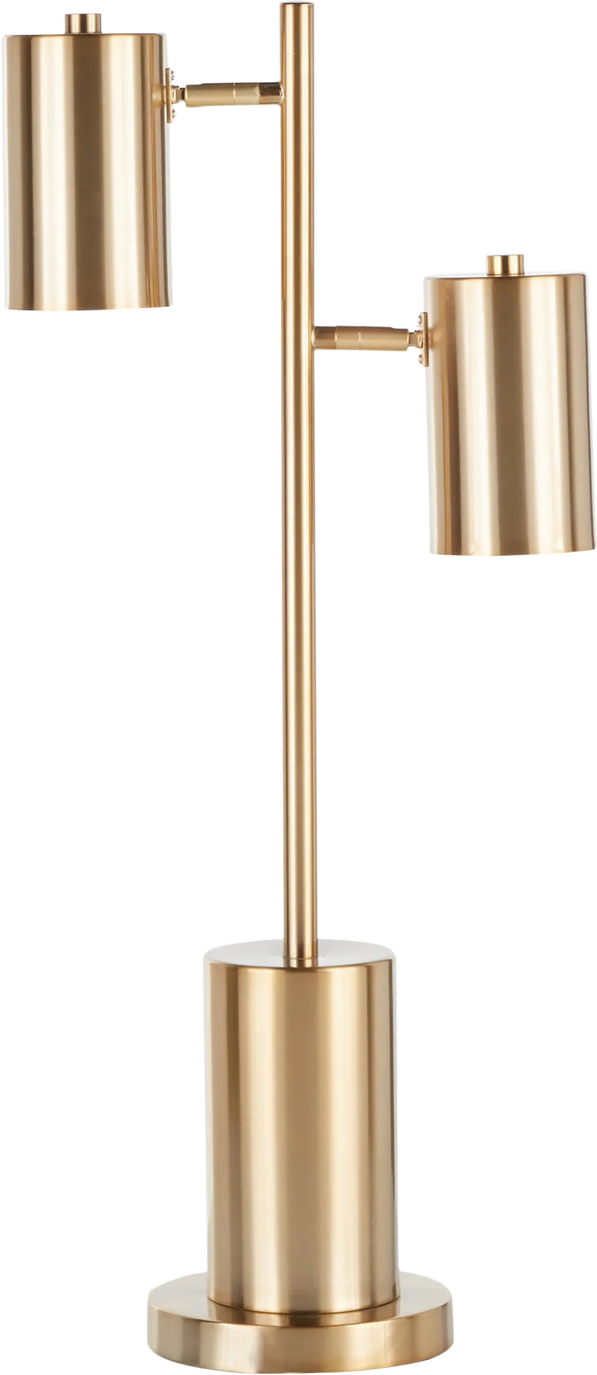 Contemporary Gold Metal Two Light Table Lamp - Cannes