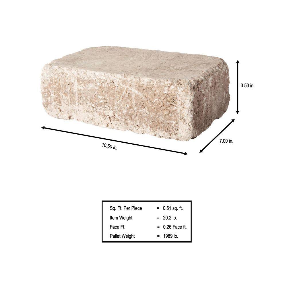 Pavestone RumbleStone Large 3.5 in. x 10.5 in. x 7 in. Cafe Concrete Garden Wall Block (96 Pcs.  24.5 sq. ft.  Pallet) 91969