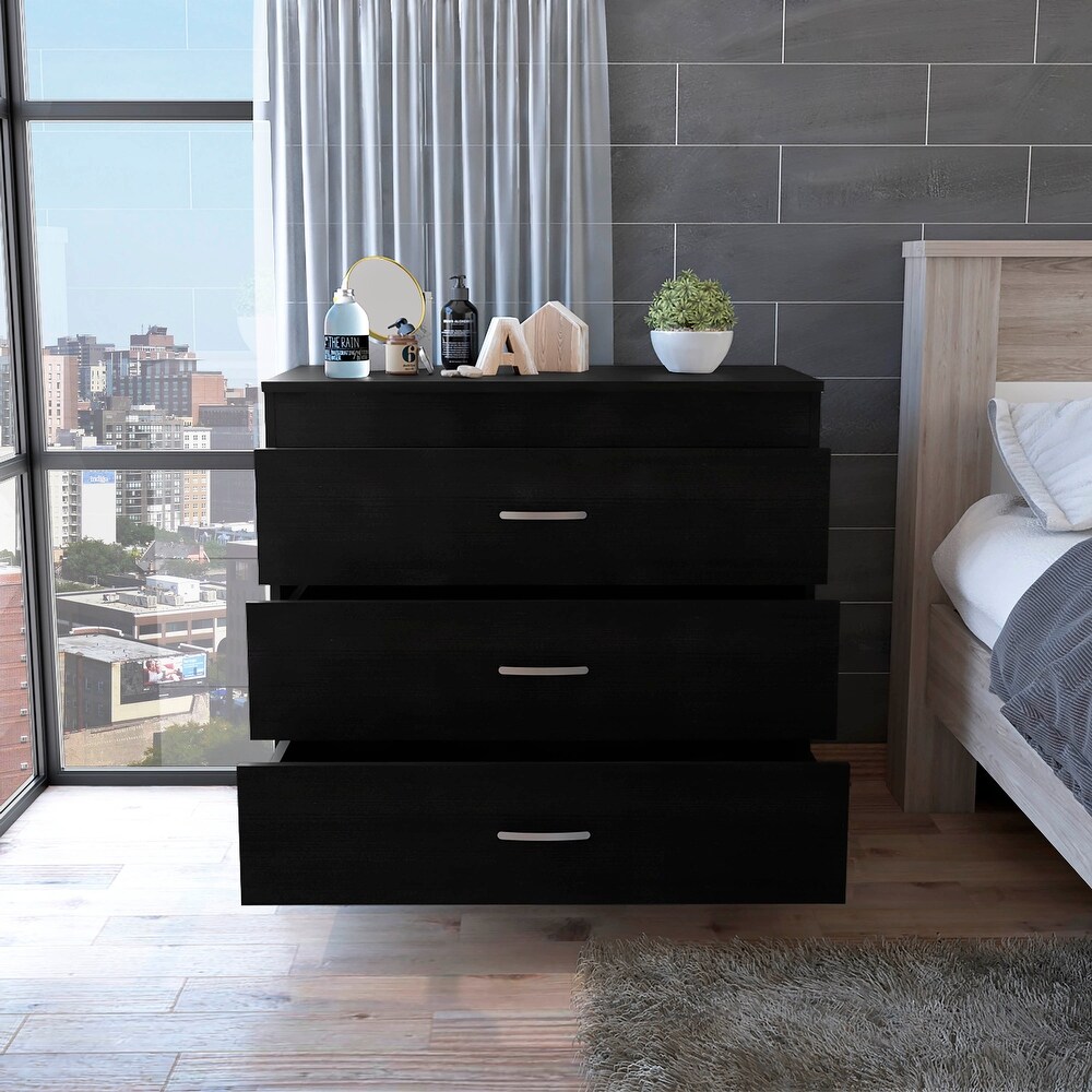 Minimalist Style 3 Drawer Rectangle Dresser  Modern Storage Organizer Dresser  Accent Chests of Drawers for Living Room Bedroom