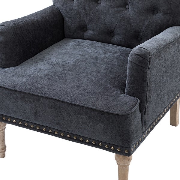 Geltrude Traditional Upholstered Accent Chair with Button Tufted Back Set of 2 by HULALA HOME