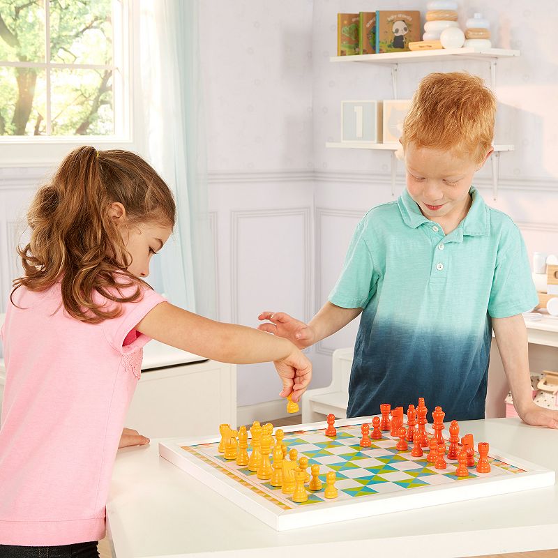 Melissa and Doug Double-Sided Wooden Chess and Pachisi Board Game