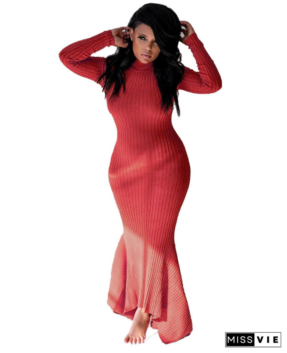 Women Full Sleeve Bodycon Floor-length Maxi Dress