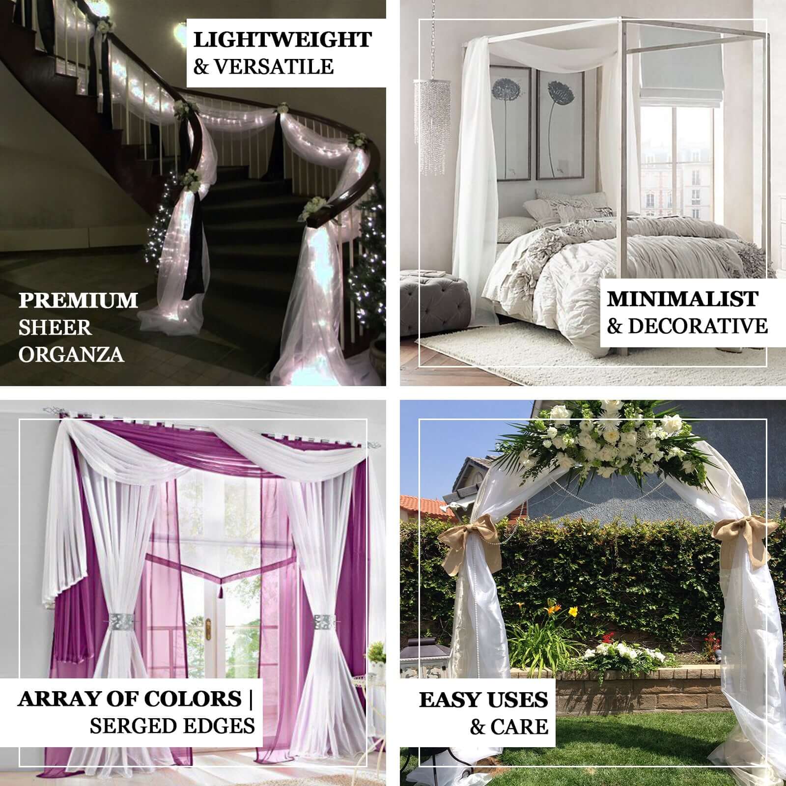 Lavender Lilac Sheer Organza Wedding Arch Draping Fabric, Long Curtain Backdrop Window Scarf Valance 18ft