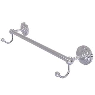 Allied Brass Prestige Que New Collection 24 in. Towel Bar with Integrated Hooks in Polished Chrome PQN-41-24-HK-PC