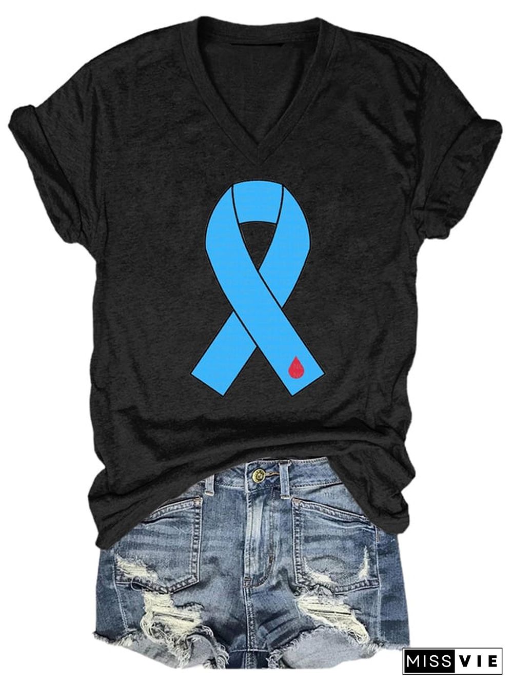 World Diabetes Day Printed Casual T-Shirt