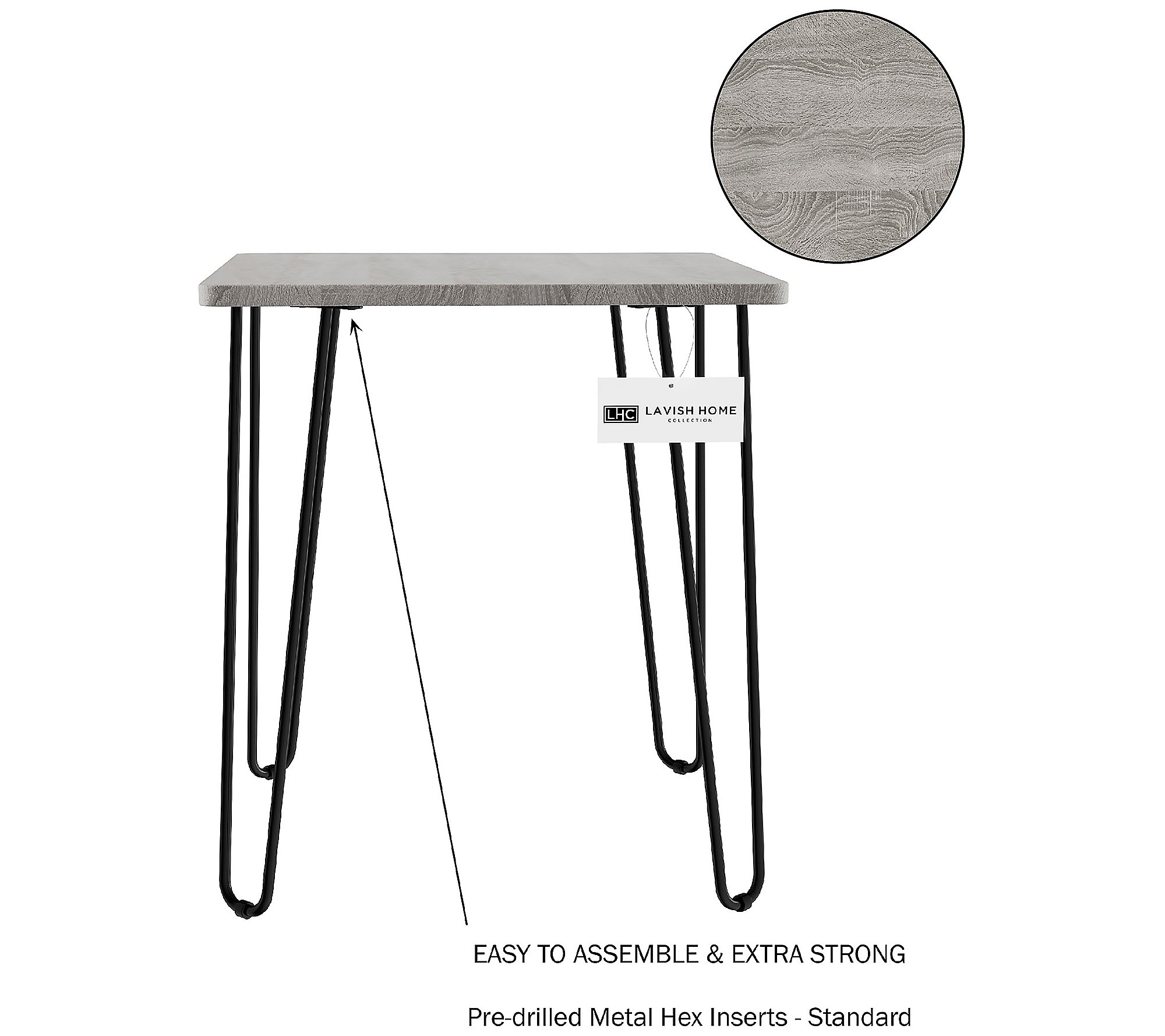 Lavish Home End Table with Hairpin Legs-ModernAccent Decor