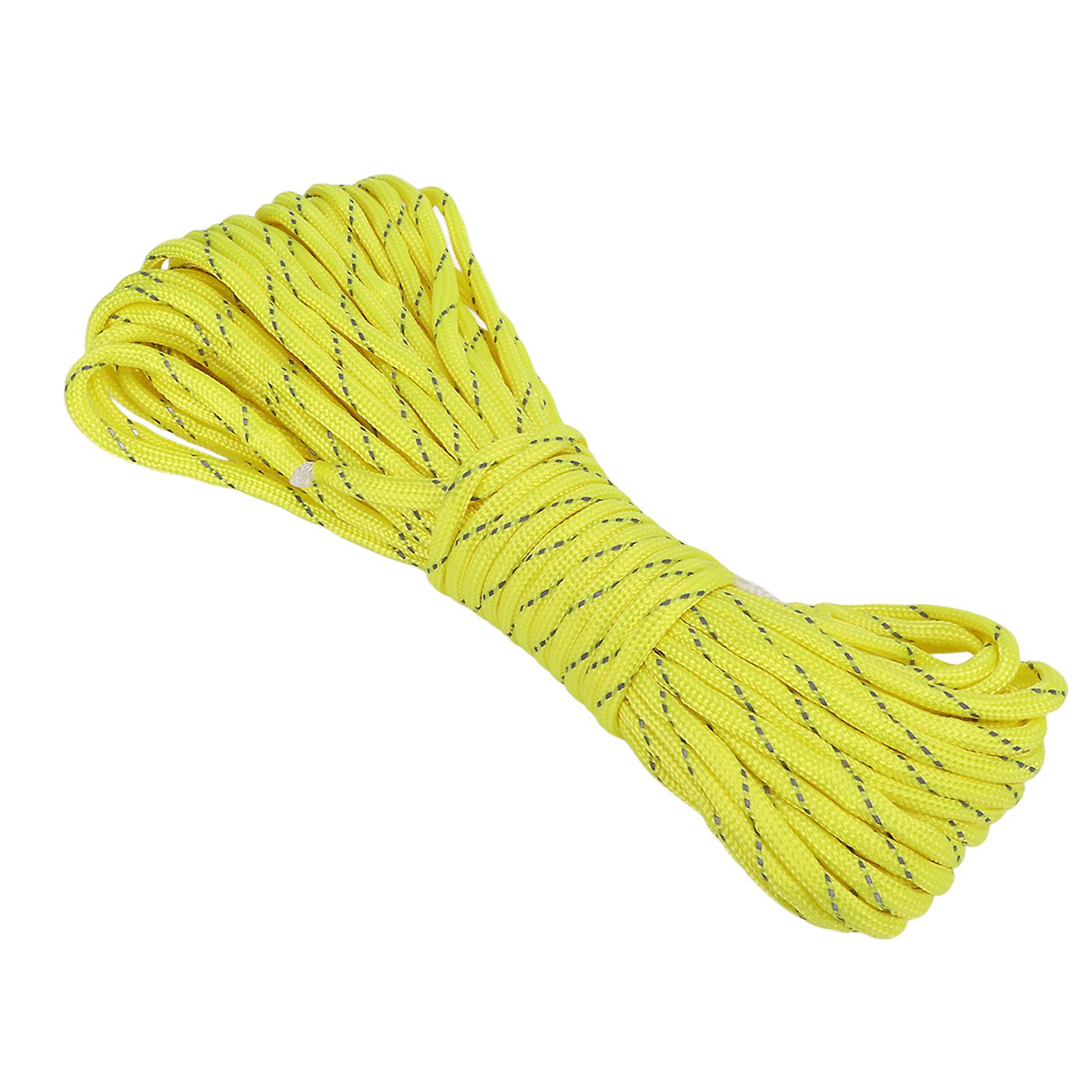 20m Reflective Tent Rope Portable Outdoor Reflective Awning Cord For Camping Huntingyellow