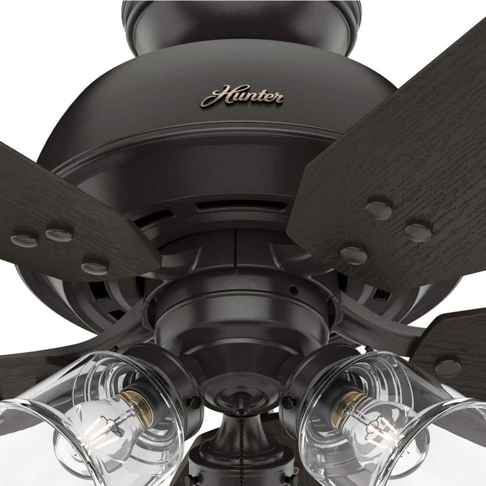 Hunter River Ridge 52 in IndoorOutdoor Noble Bronze Ceiling Fan with Light Kit