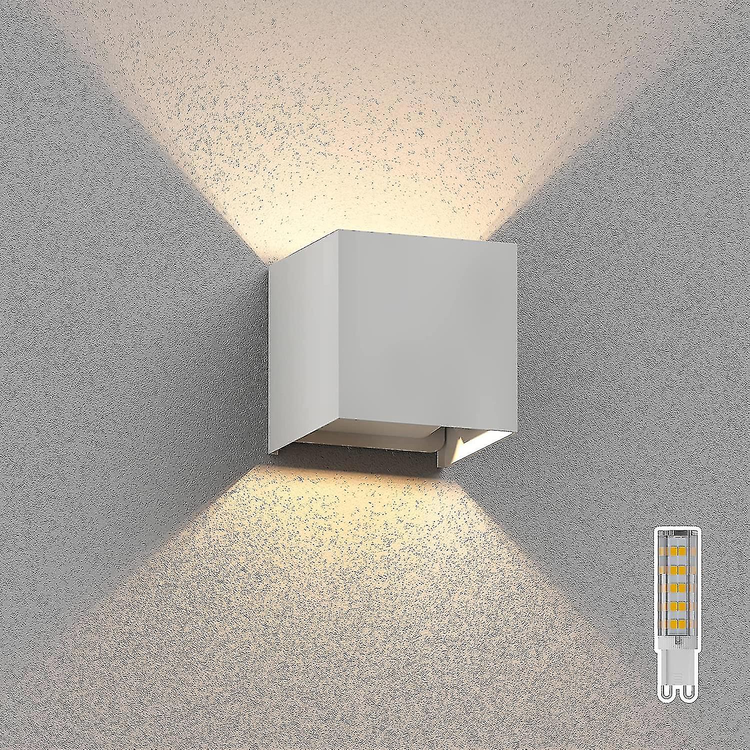 Cubel Wall Light For Outdoor Use，up anddownlight，warm White(10w)