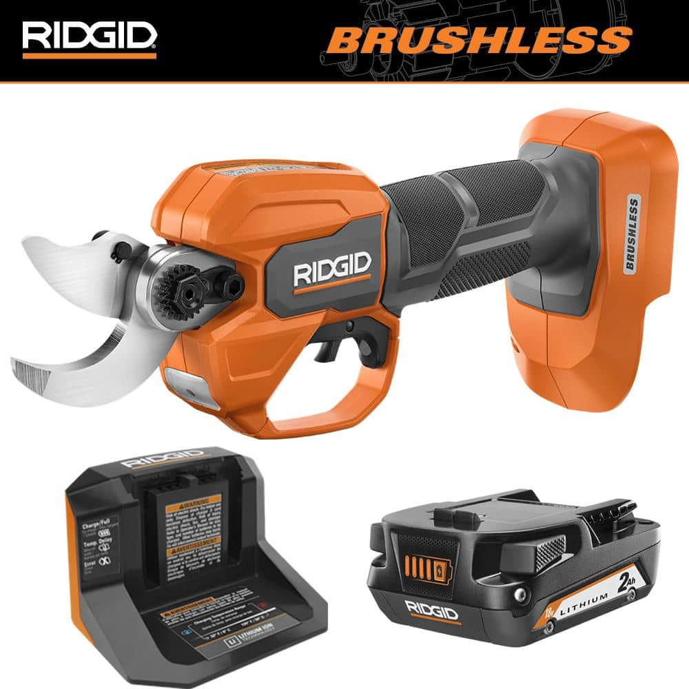 RIDGID 18V Brushless Cordless Battery Pruner with 2.0 Ah Battery and Charger R01301K