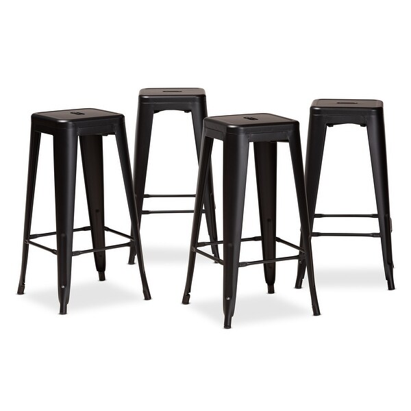 Horton Modern and Industrial Styled Stackable Metal Bar Stool Set(4pc)