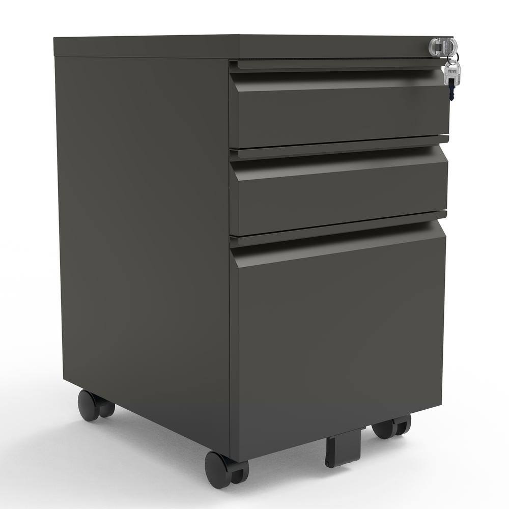 Furniture of America St Clare Ash Gunmetal Mobile File Cabinet with Locking Drawer IDF-7991-GM