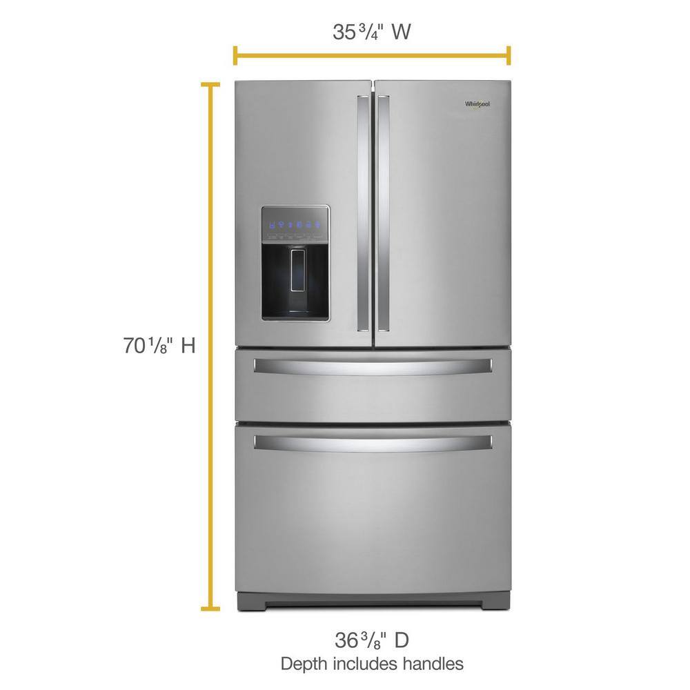 Whirlpool 26 cu. ft. French Door Refrigerator in Fingerprint Resistant Stainless Steel WRX986SIHZ