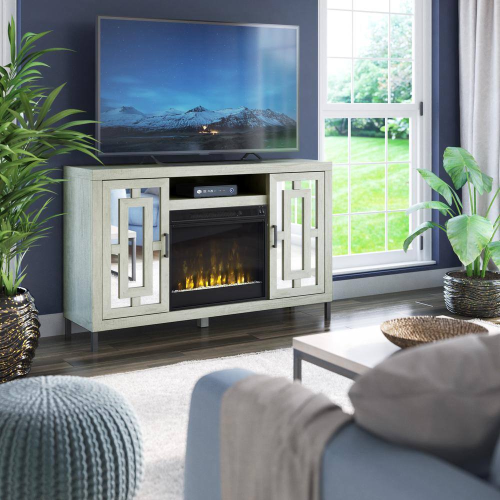 Twin Star Home 55 in. Freestanding Electric Fireplace TV Stand in Fairfax Oak 123834