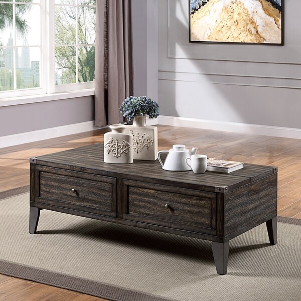 Furniture of America Sete Urban Oak 48-inch 2-drawer Coffee Table